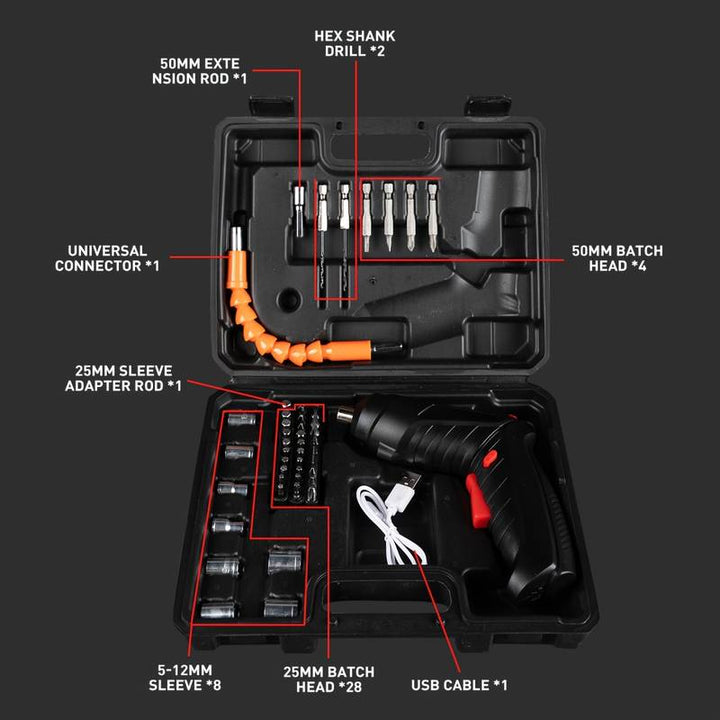 Destornillador recargable 45 accesorios